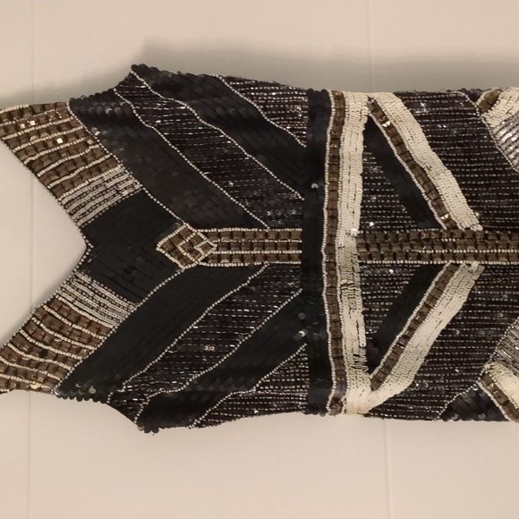 Rammi Brooke Daisy Beaded Embellished Cocktail Party Concert Festival Mini dress - Picture 6 of 15